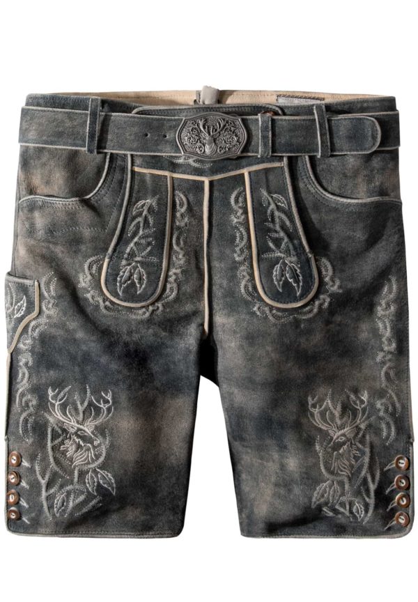 Trachtenlederhose Lee (grau gespeckt