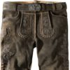 Trachtenlederhose Oliver (kiesel gespeckt