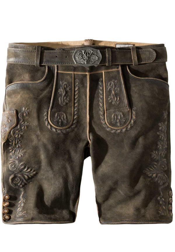 Trachtenlederhose Oliver (kiesel gespeckt