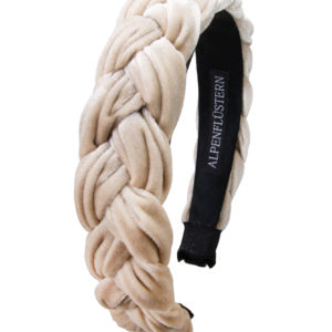 Samt Haarreif in Flechtoptik ~ beige