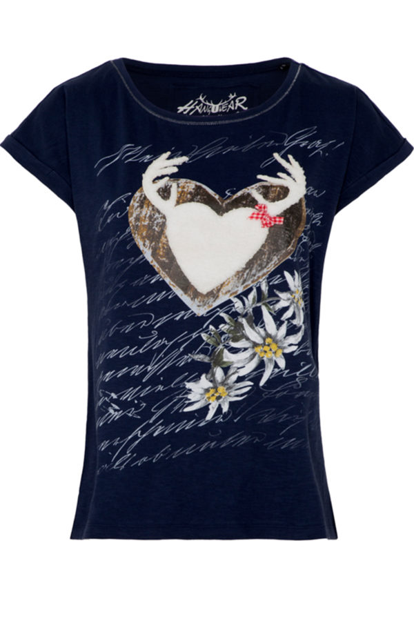 Trachtenshirt ANABEL ~ L ~ dunkelblau
