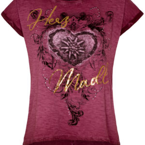 Trachtenshirt DILARA ~ weinrot ~ 3XL