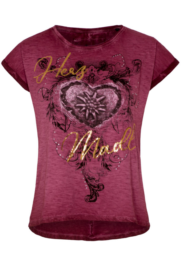 Trachtenshirt DILARA ~ weinrot ~ 3XL