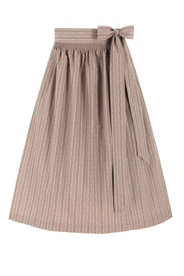 Dirndlschürze mit Rankenmuster (70 cm) ~ L ~ taupe