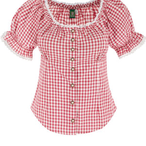Trachtenbluse mit Karomuster ~ rot ~ 36