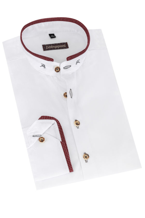 Trachtenhemd VINZENT (slim fit) ~ 36 ~ weiß
