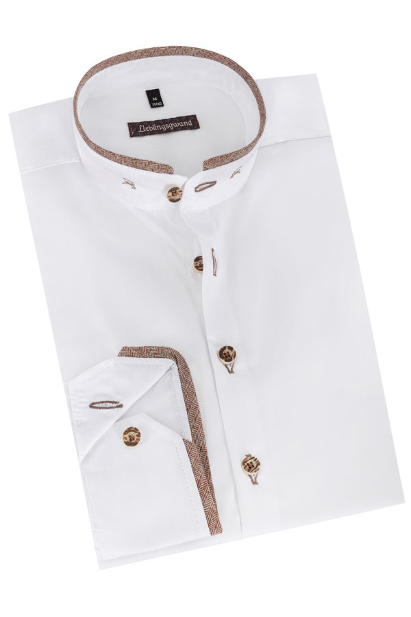 Trachtenhemd VINZENT (slim fit) ~ 38 ~ weiß