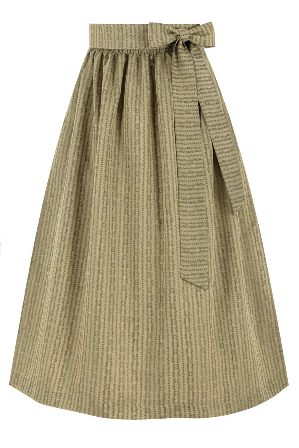 Dirndlschürze mit Rankenmuster (90 cm) ~ L ~ oliv