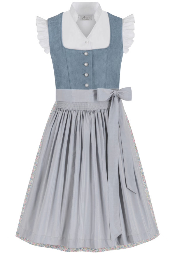 Kinderdirndl ROMINA ~ 116 ~ blaugrau