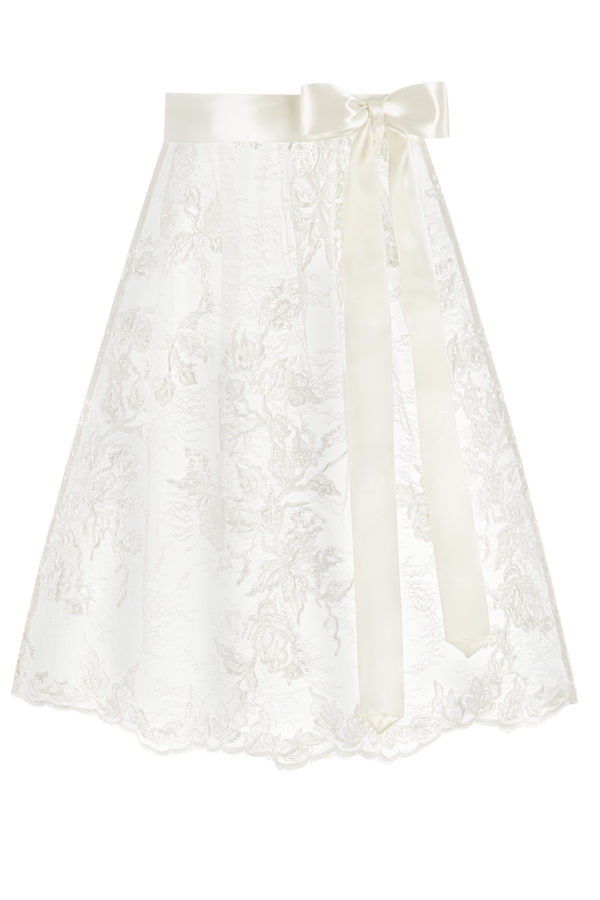 Dirndlschürze aus Blumenspitze (65 cm) ~ S ~ creme