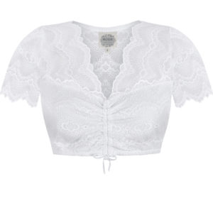 Dirndlbluse aus Stretch-Spitze ~ weiß ~ XS