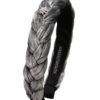 Samt Haarreif mit Strass-Edelweiß ~ grau