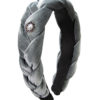 Samt Haarreif mit Perlen ~ grau