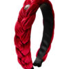 Samt Haarreif mit Perlen ~ rot
