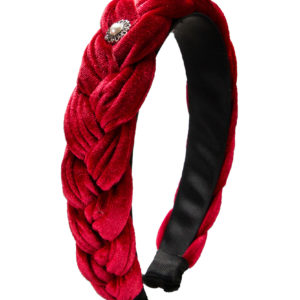 Samt Haarreif mit Perlen ~ rot