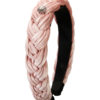 Samt Haarreif mit Perlen ~ altrosa