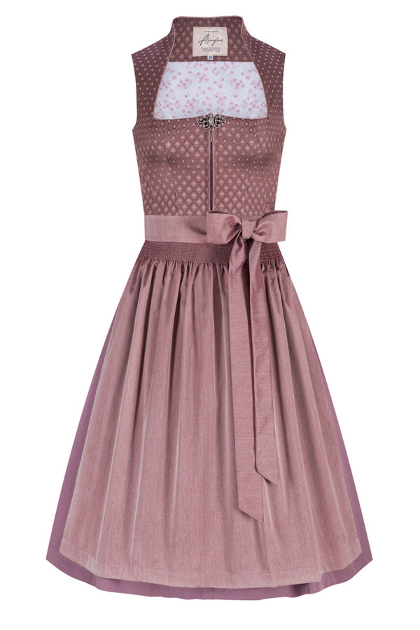 Midi Dirndl 65 cm rosenholz altrosa Adele 010054 ~ 44