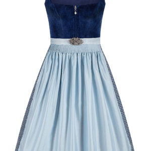 Midi Dirndl 70 cm dunkelblau hellblau Samt Pascal 015076 ~ 38