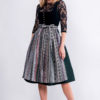 Midi Dirndl 70 cm schwarz dunkelgrün Samt Melinda 013230 ~ 32