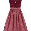 Midi Dirndl 70 cm dunkelrot Samt Pascal 015078 ~ 38