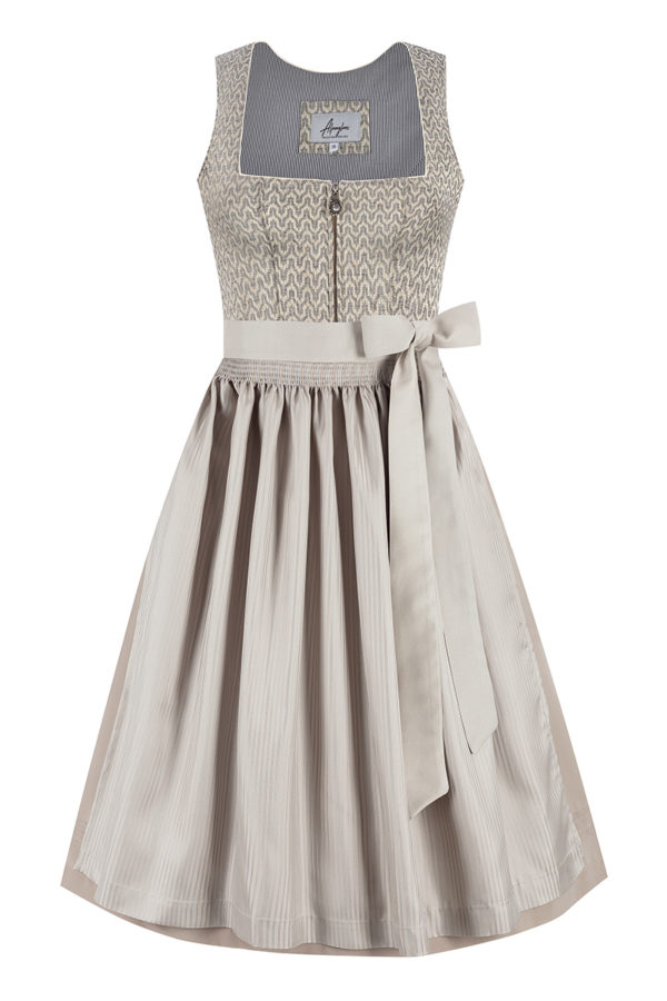 Midi Dirndl 70 cm grau taupe Rebecca 015870 ~ 30