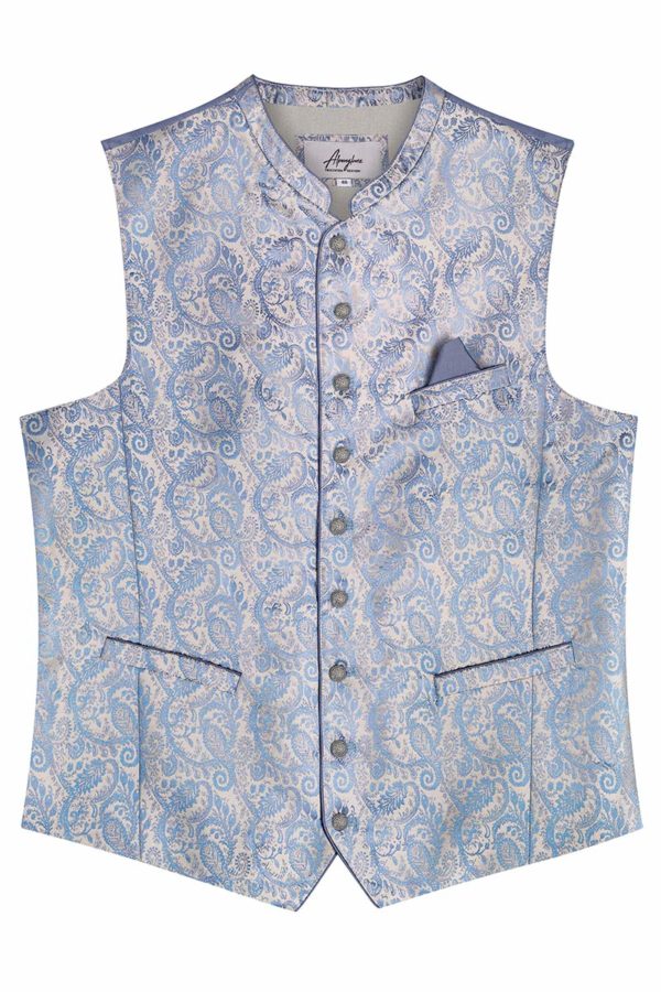 Trachtenweste blau grau Noel 013013 ~ 44