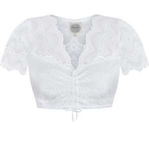 Dirndlbluse aus Stretch-Spitze ~ weiß ~ XS
