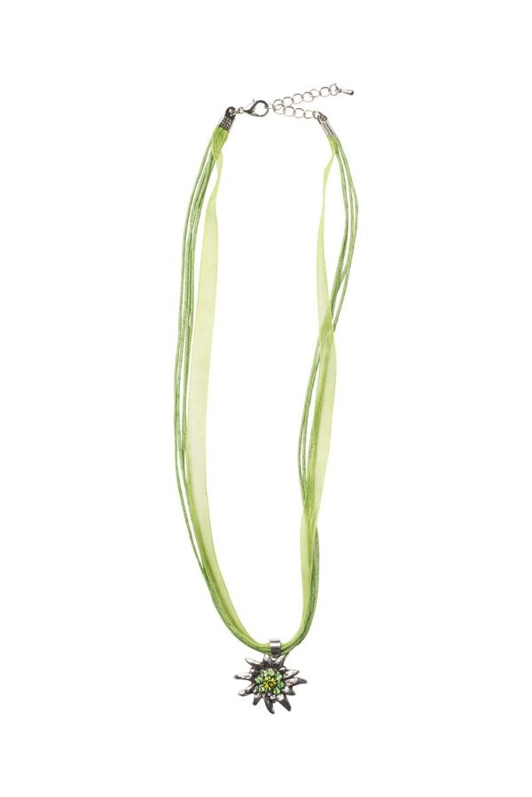 Collier mit Edelweissanhänger 000157 ~ hellgrün