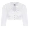 Dirndlbluse weiß mit Perle 011716 ~ 30