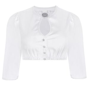 Dirndlbluse weiß mit Perle 011716 ~ 30