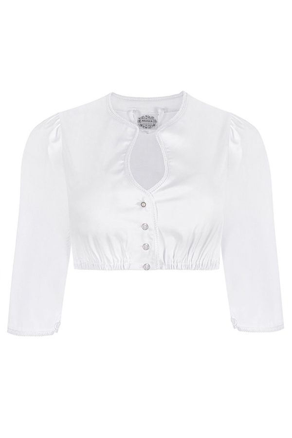 Dirndlbluse weiß mit Perle 011716 ~ 30