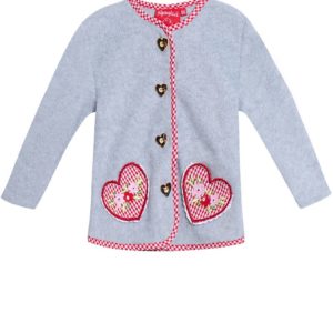 Kinder Trachtenjacke hellgrau rot 011405 ~ 116