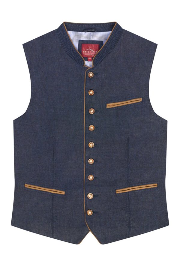 Trachtenweste marineblau Leinen Kent 007715 ~ 44