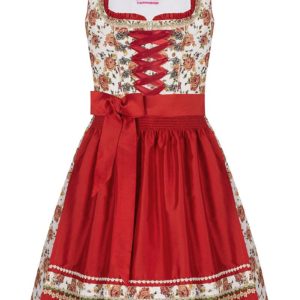 Mini Dirndl 55cm creme geblümt rot Linda 006924 ~ 30