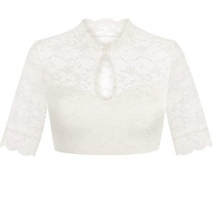 Dirndlbluse Spitze creme Stretch Viola 007787 ~ 36