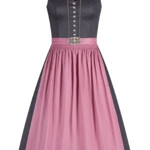 Midi Dirndl 65 cm grau altrosa Lena 010367 ~ 30