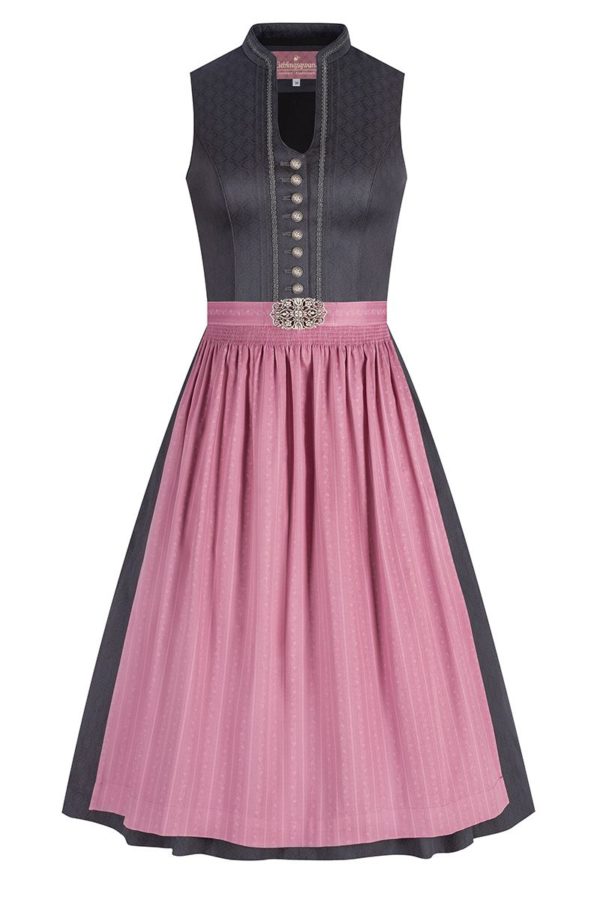 Midi Dirndl 65 cm grau altrosa Lena 010367 ~ 30