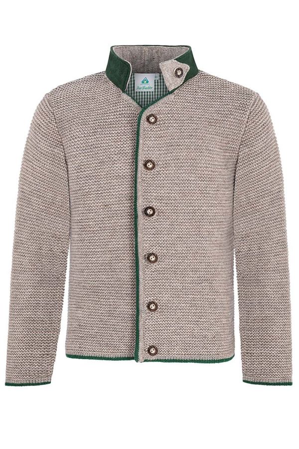Kinder Strickjacke hellbraun meliert grün Moritz 005104 ~ 104