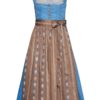 Dirndl lang 80cm hellblau-taupe Beatice 132452 ~ 36
