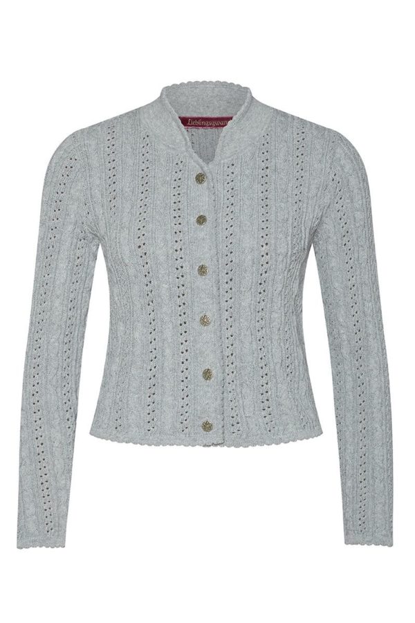 Trachten Strickjacke hellgrau Franzi 009526 ~ 30