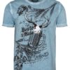 Trachtenshirt kurzarm hellblau 'Hopfen & Malz' 007626 ~ S