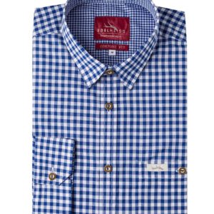 Trachtenhemd langarm dunkelblau kariert Robby 005119 ~ 3XL