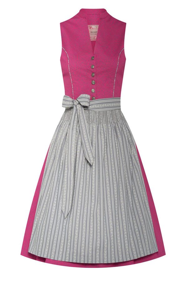 Midi Dirndl 65 cm beere grau Matilda 007858 ~ 32
