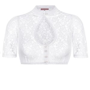 Dirndlbluse Spitze weiß Belinda 011108 ~ 42