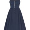 Midi Dirndl 70cm Gastro dunkelblau Stretch Babette 006872 ~ 34