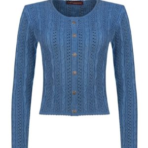 Trachten Strickjacke blau Lisa 002816 ~ 46