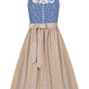 Dirndl lang 80 cm hellblau beige Nicoletta 005207 - limitiert ~ 38