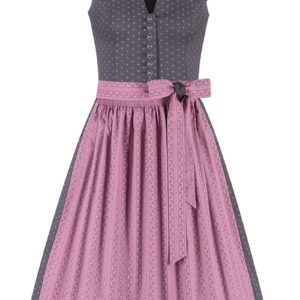 Midi Dirndl 65 cm grau altrosa Stretch Paula 010381 ~ 32