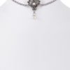 Kropfband zweireihig mit Ornament und Perle ~ silber