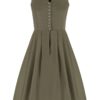 Midi Dirndl 65 cm Gastro oliv Stretch Viona 013191 ~ 42